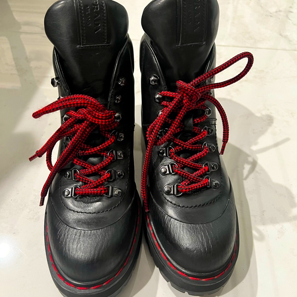 Prada Chunky black leather Boots